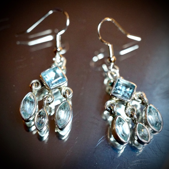Blue Topaz and Sterling Silver Earrings - Picture 4 of 4